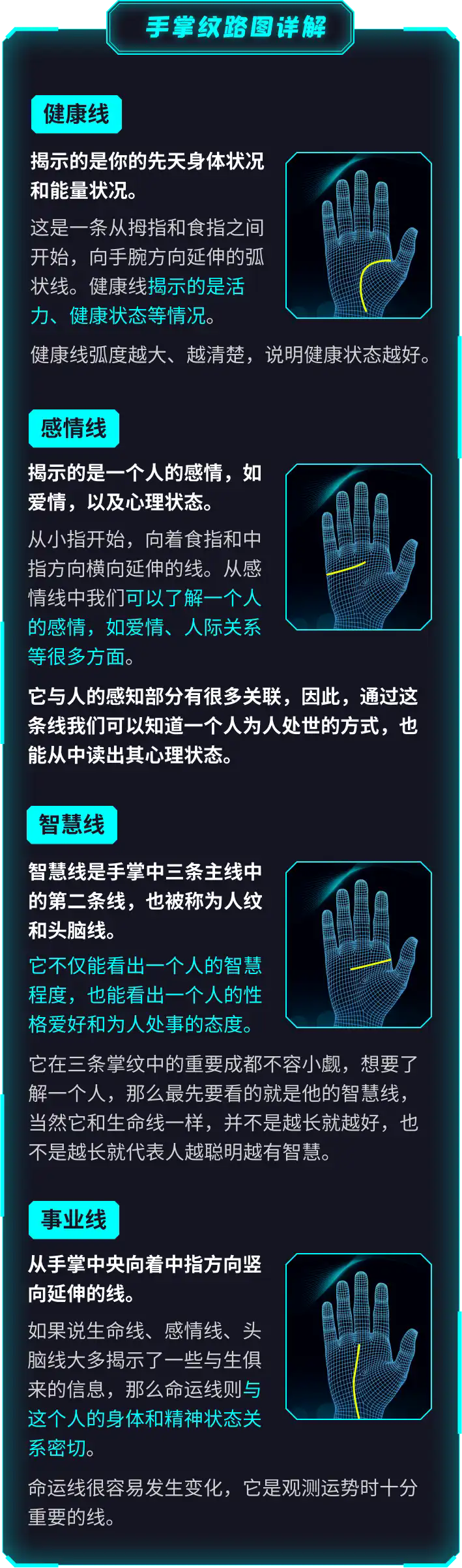 手掌纹路图详解